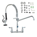 VEVOR Wall-Mounted Brass Kitchen Faucet, 21" Tall, 8" Installation Width, Includes 12" Rotating Spou