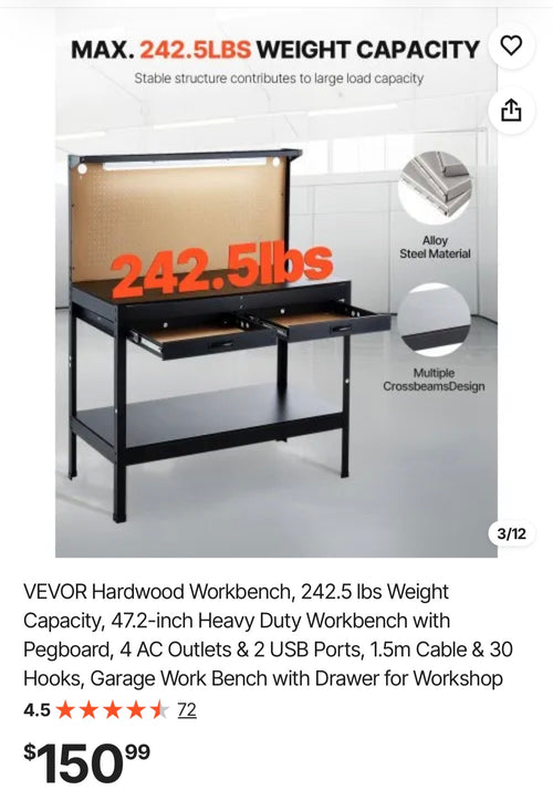 Hardwood Workbench