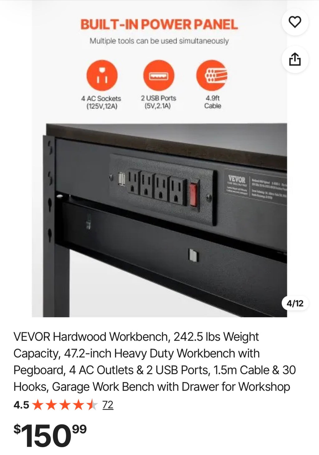 Hardwood Workbench