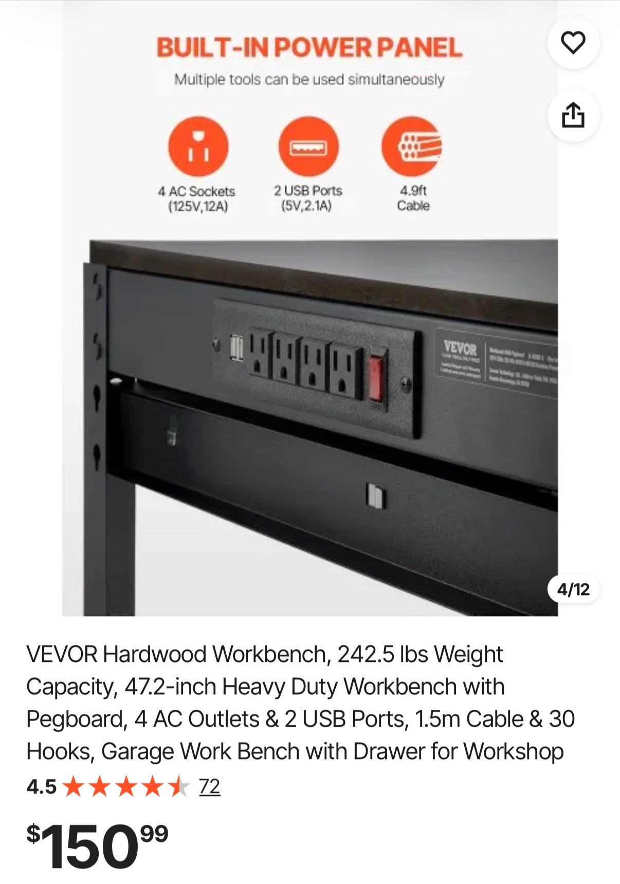 Hardwood Workbench