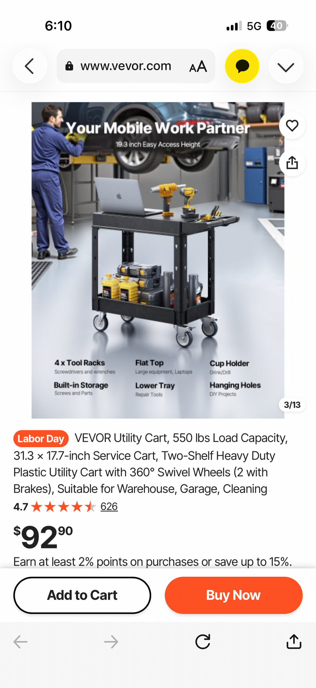 Plastic Utility Cart