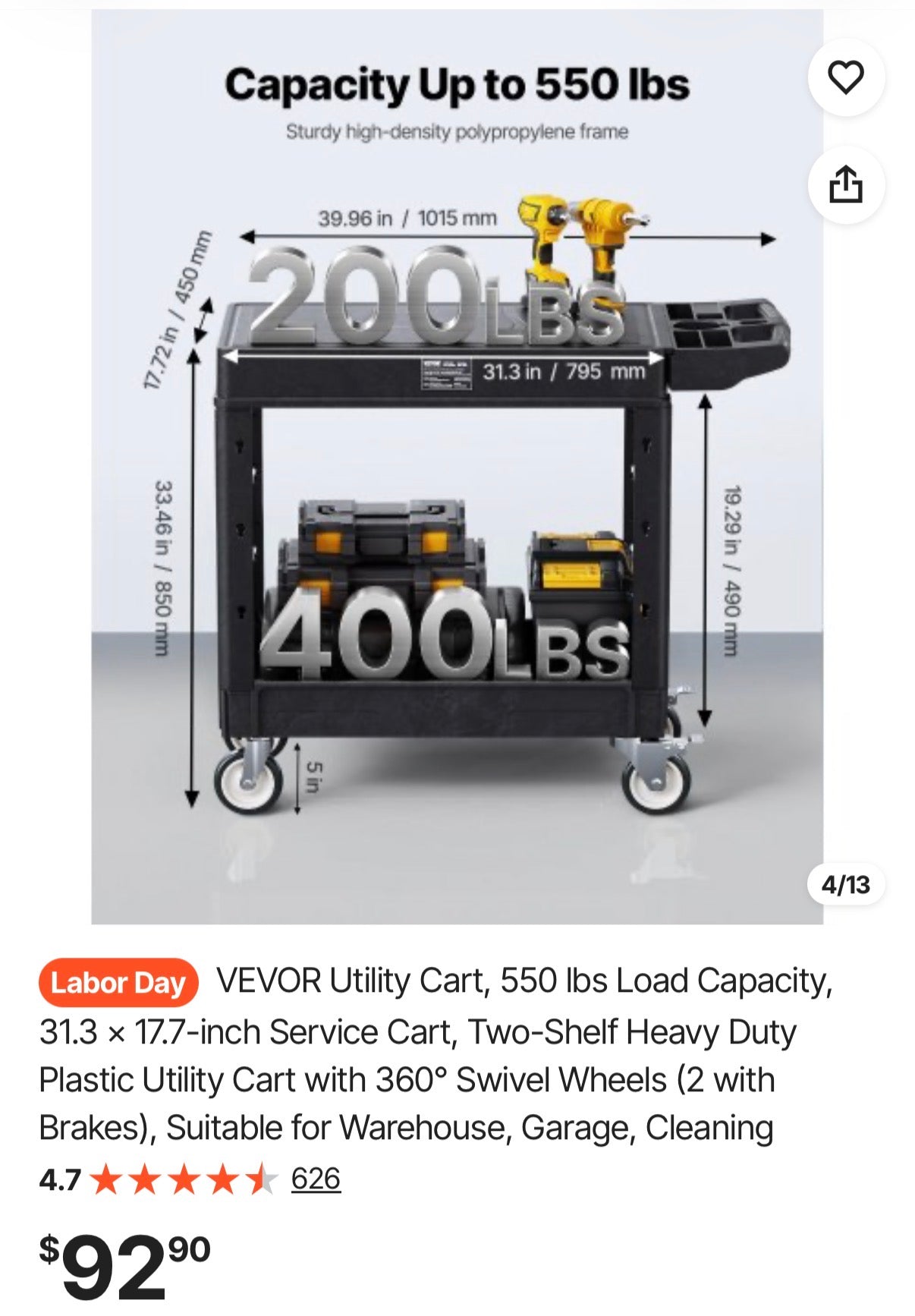 Plastic Utility Cart