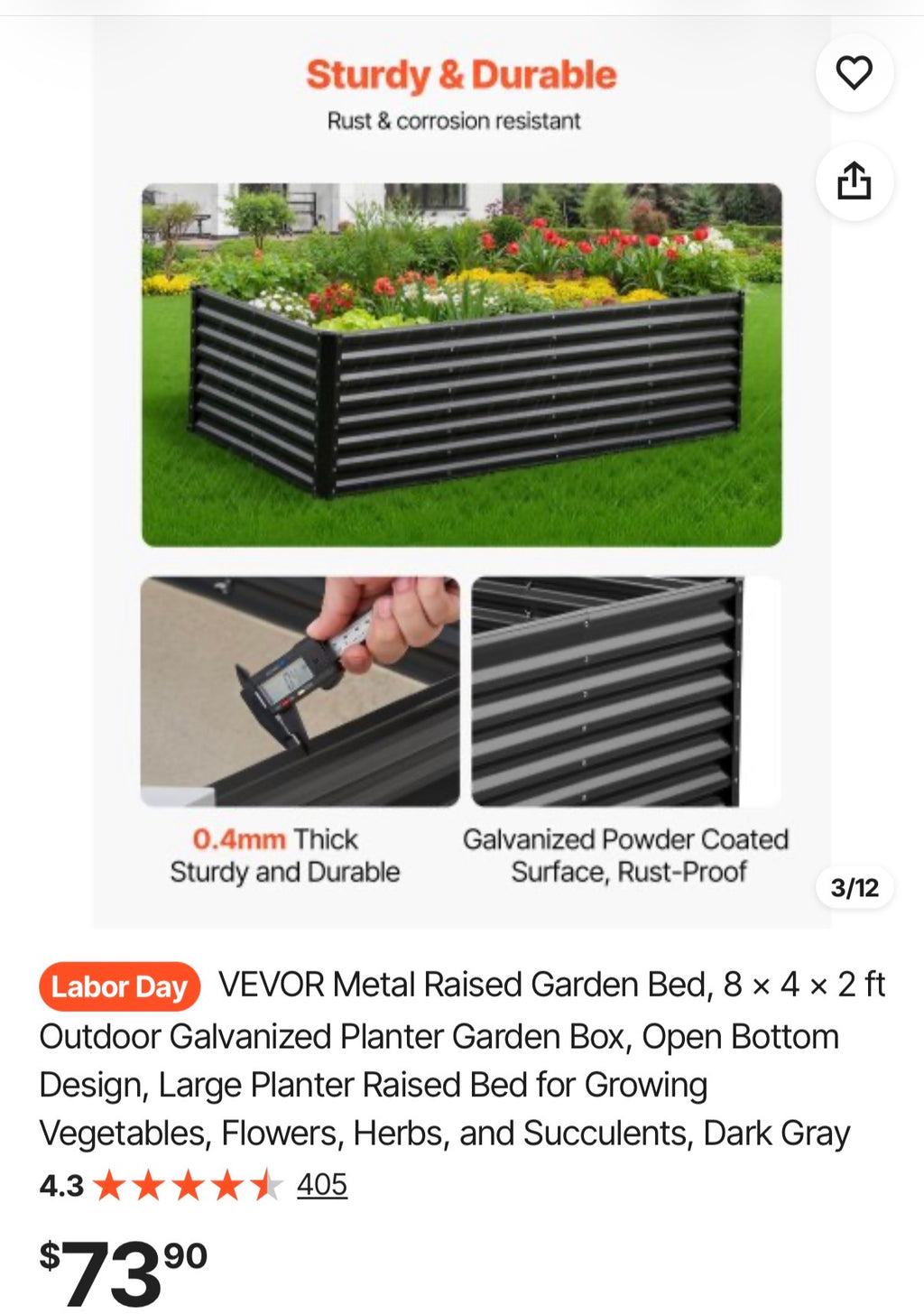 Metal Raised Garden Bed