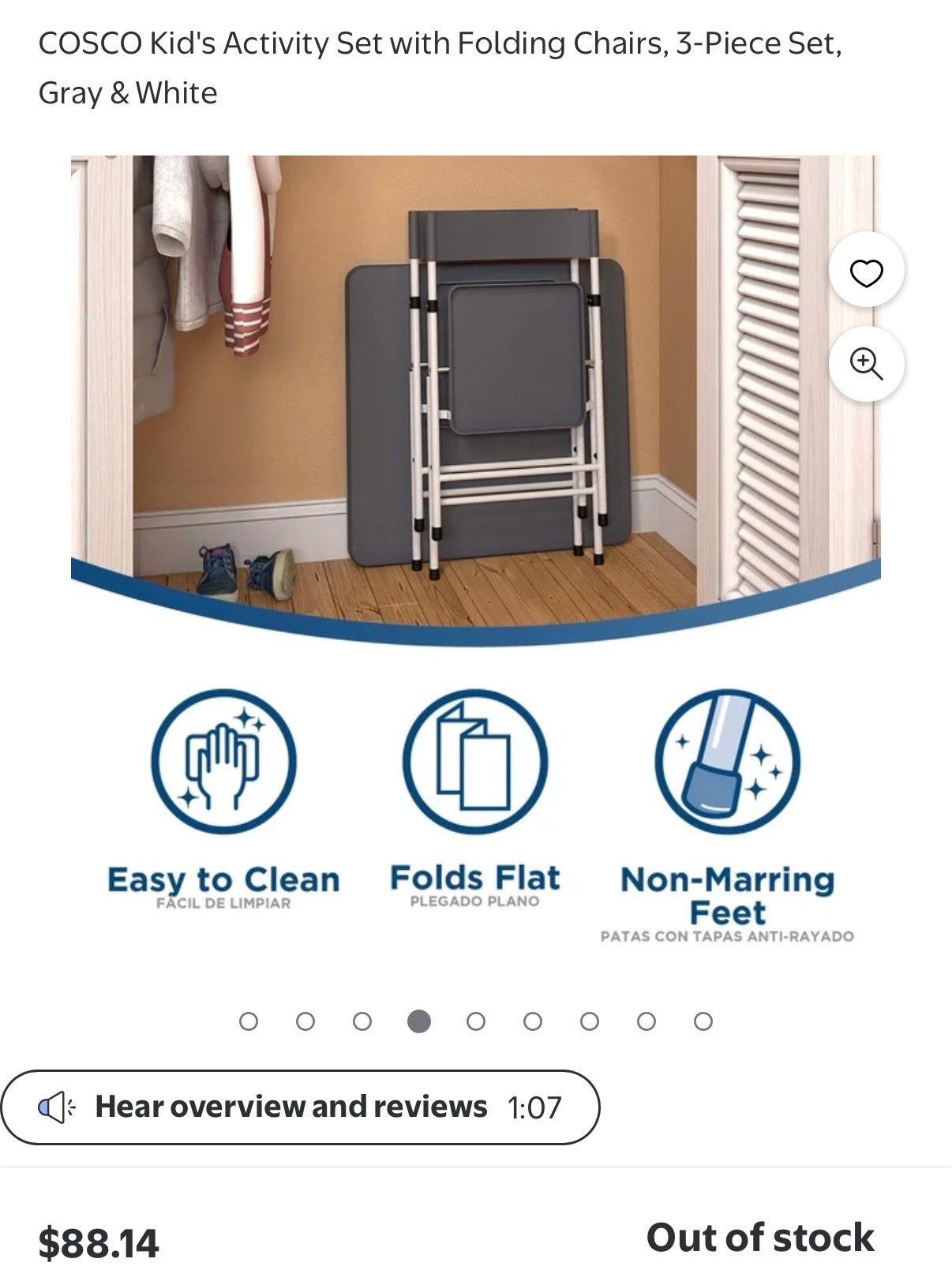 Folding Chairs, 3-Piece Set