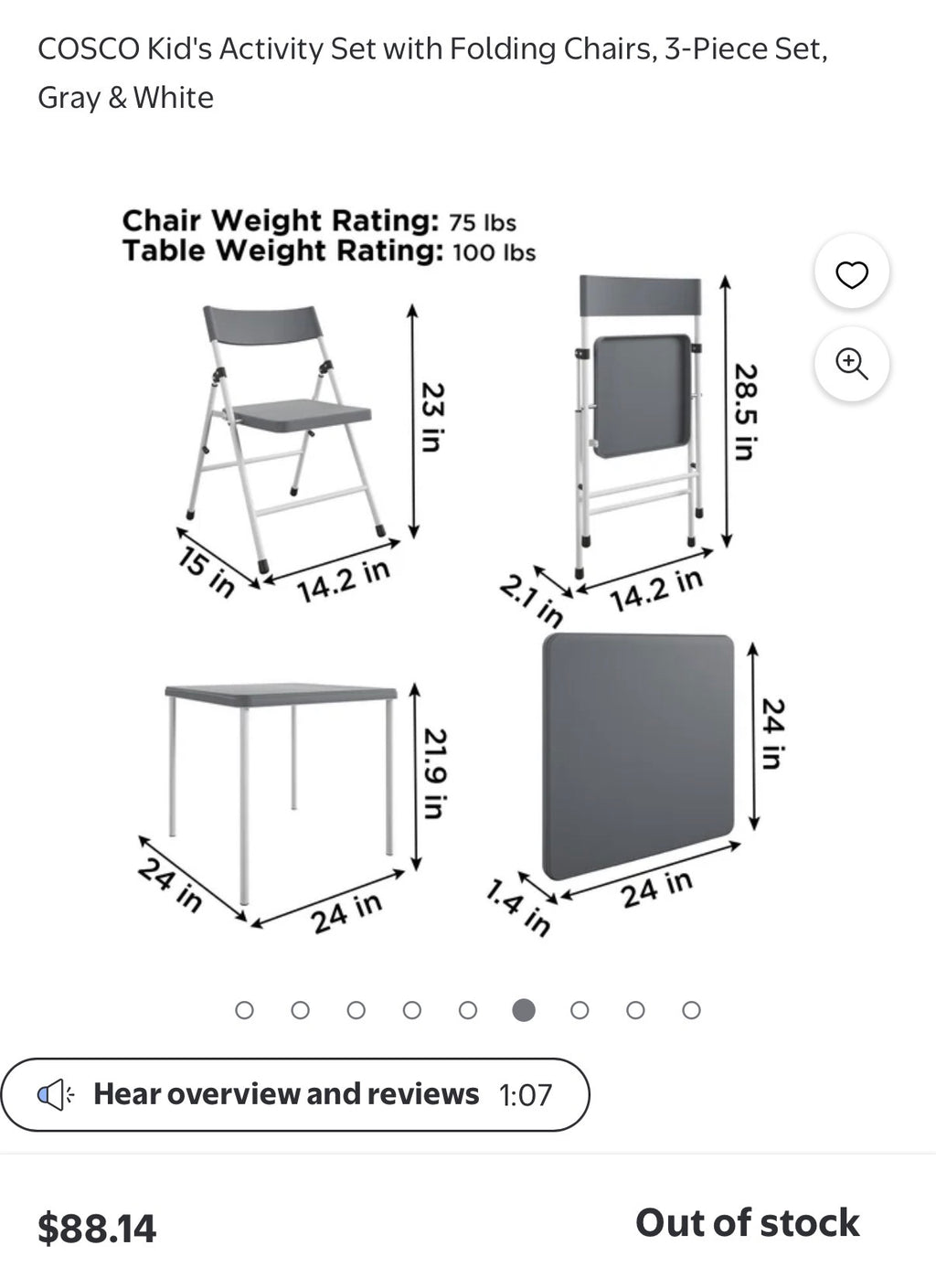Folding Chairs, 3-Piece Set