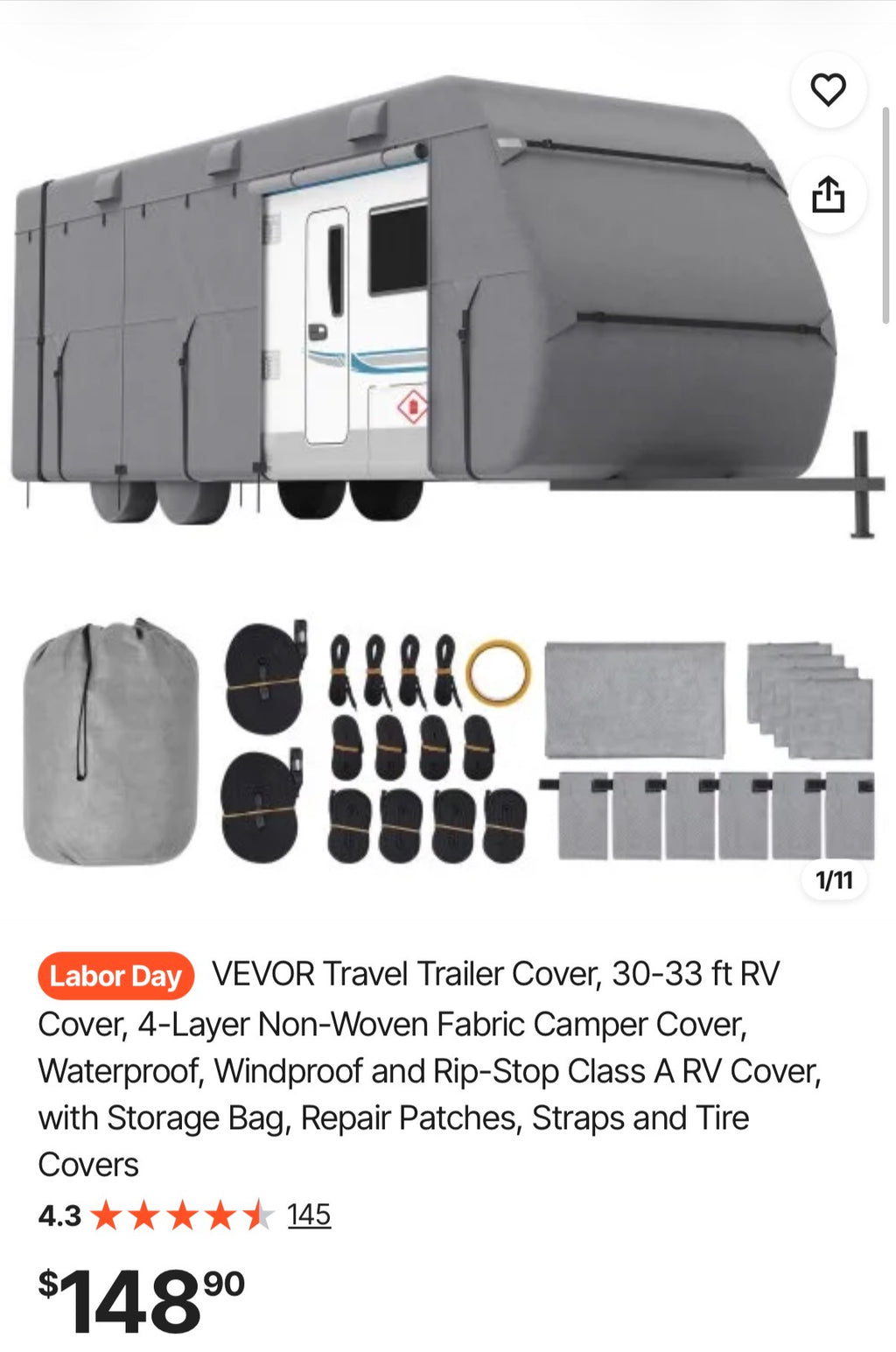 30-33 ft RV Cover