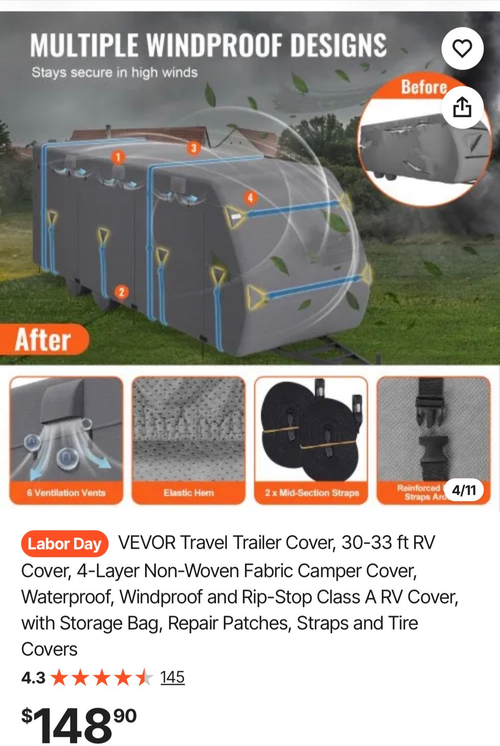 30-33 ft RV Cover