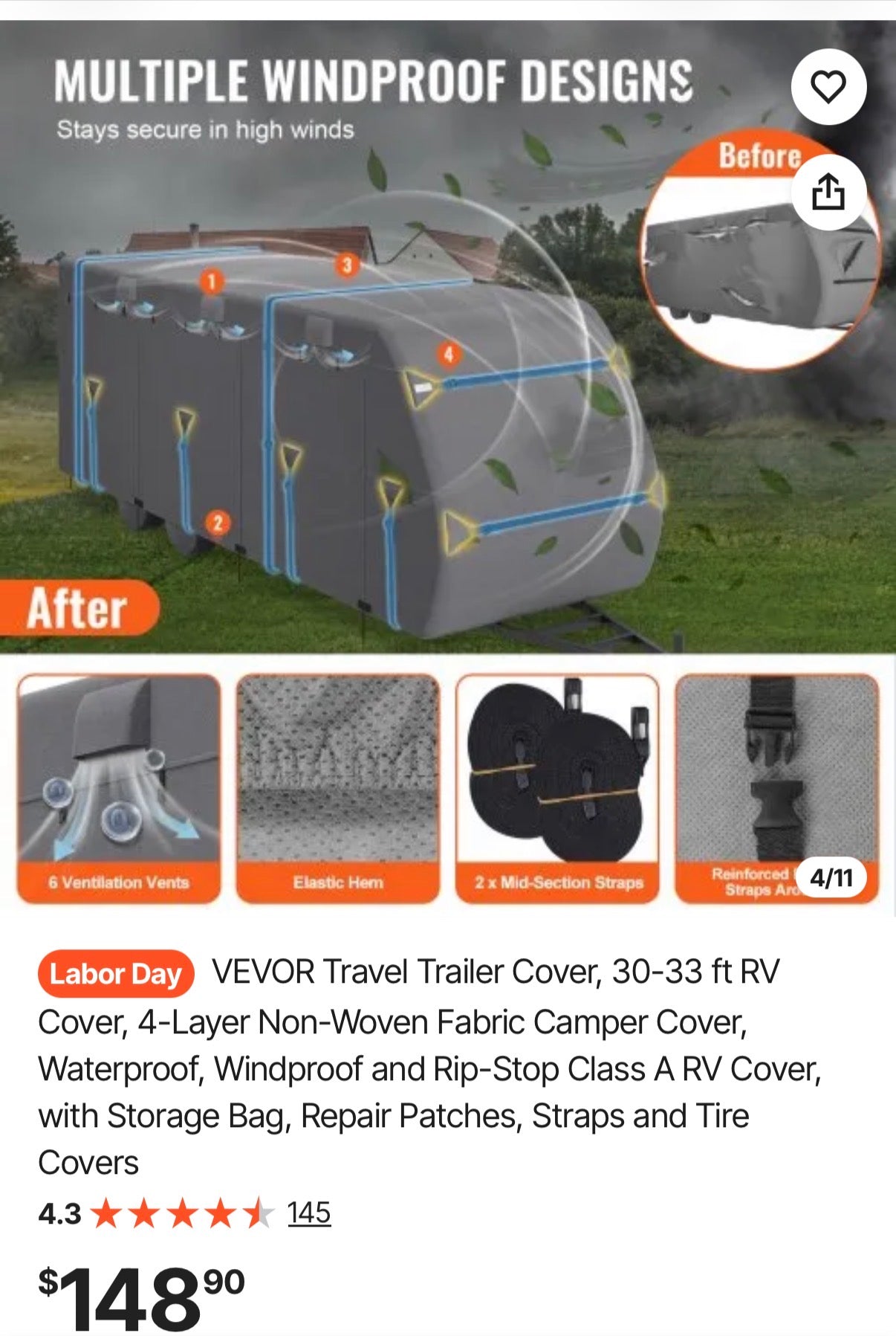 30-33 ft RV Cover