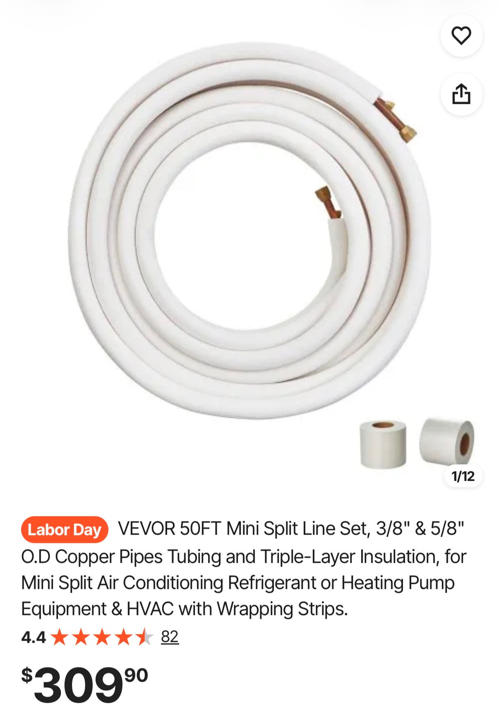 50FT Mini Split Line Set