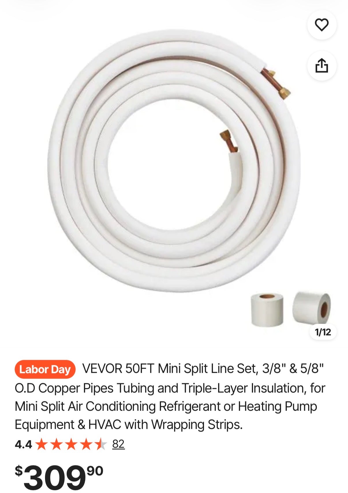 50FT Mini Split Line Set