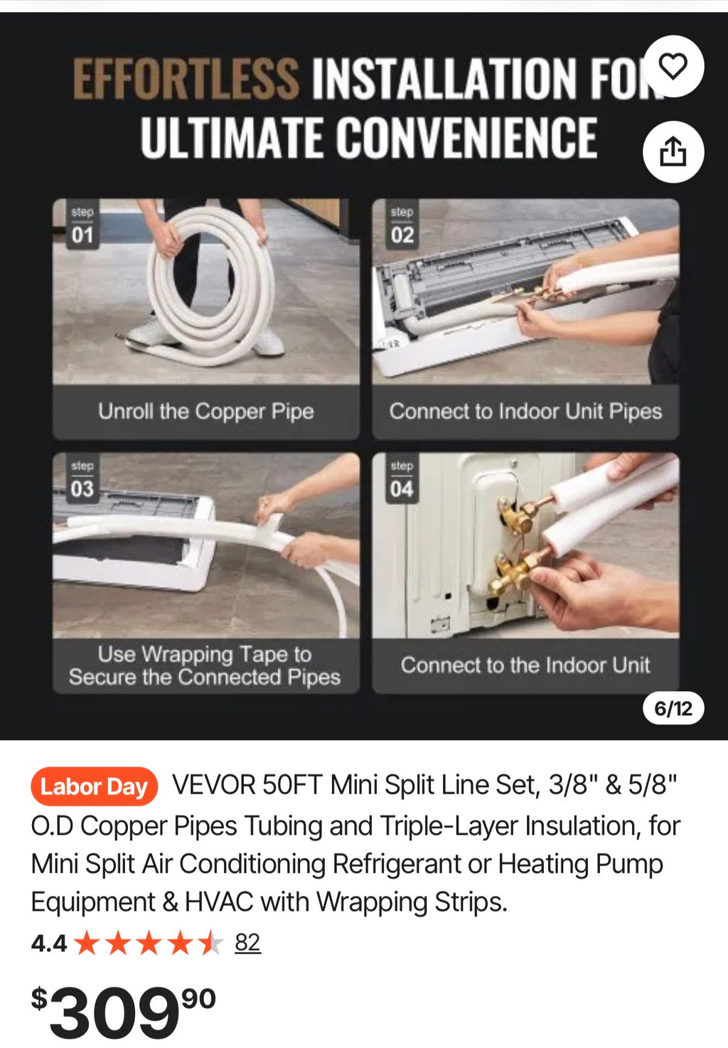 50FT Mini Split Line Set