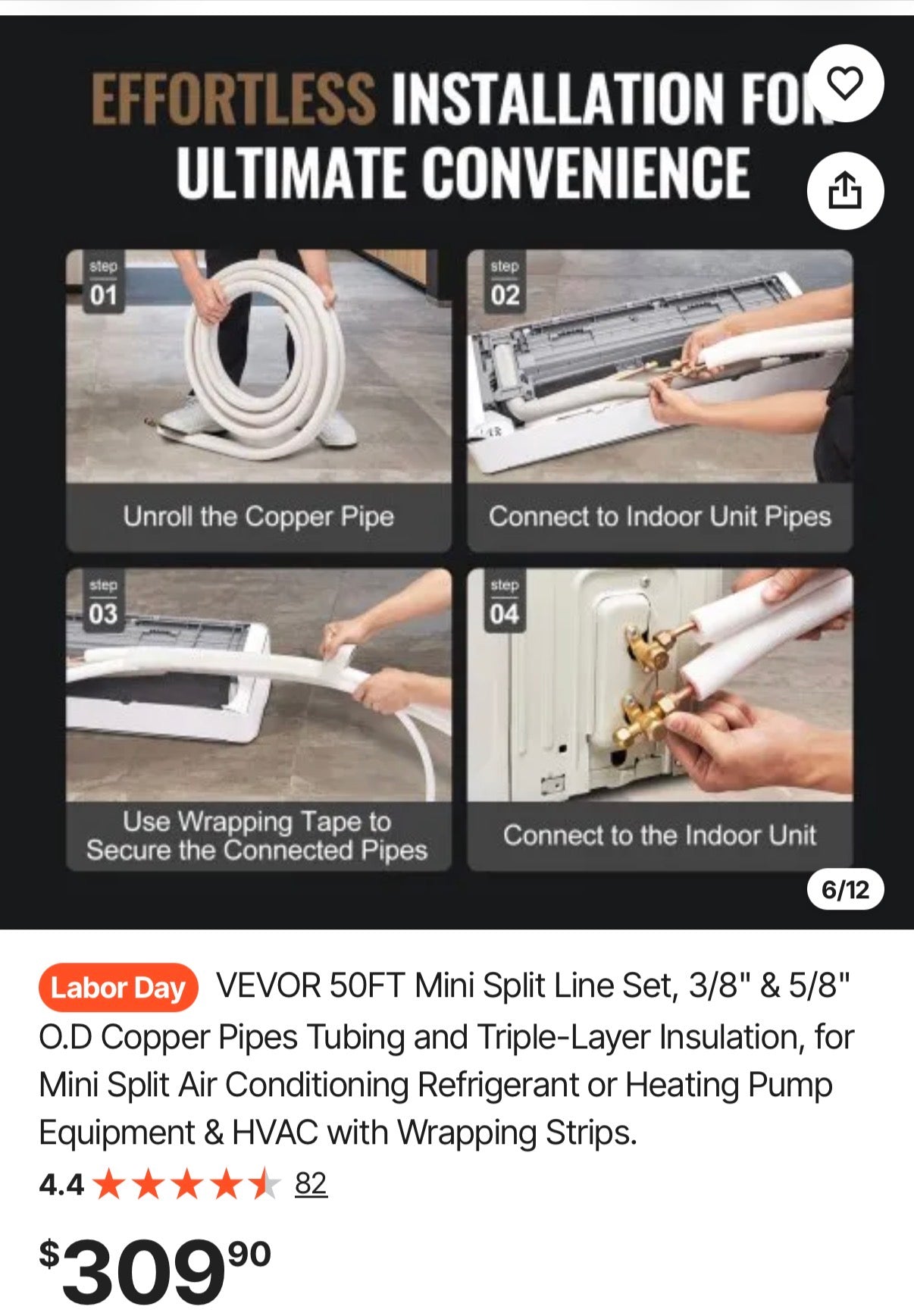 50FT Mini Split Line Set