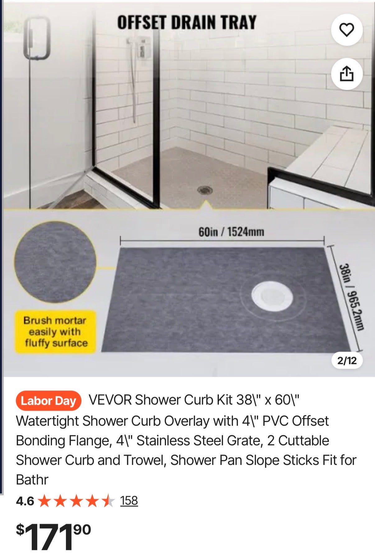 Shower Curb Kit