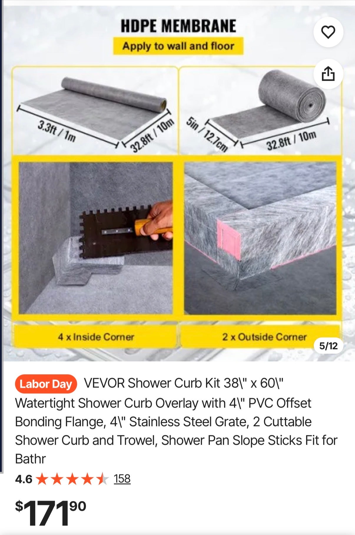 Shower Curb Kit
