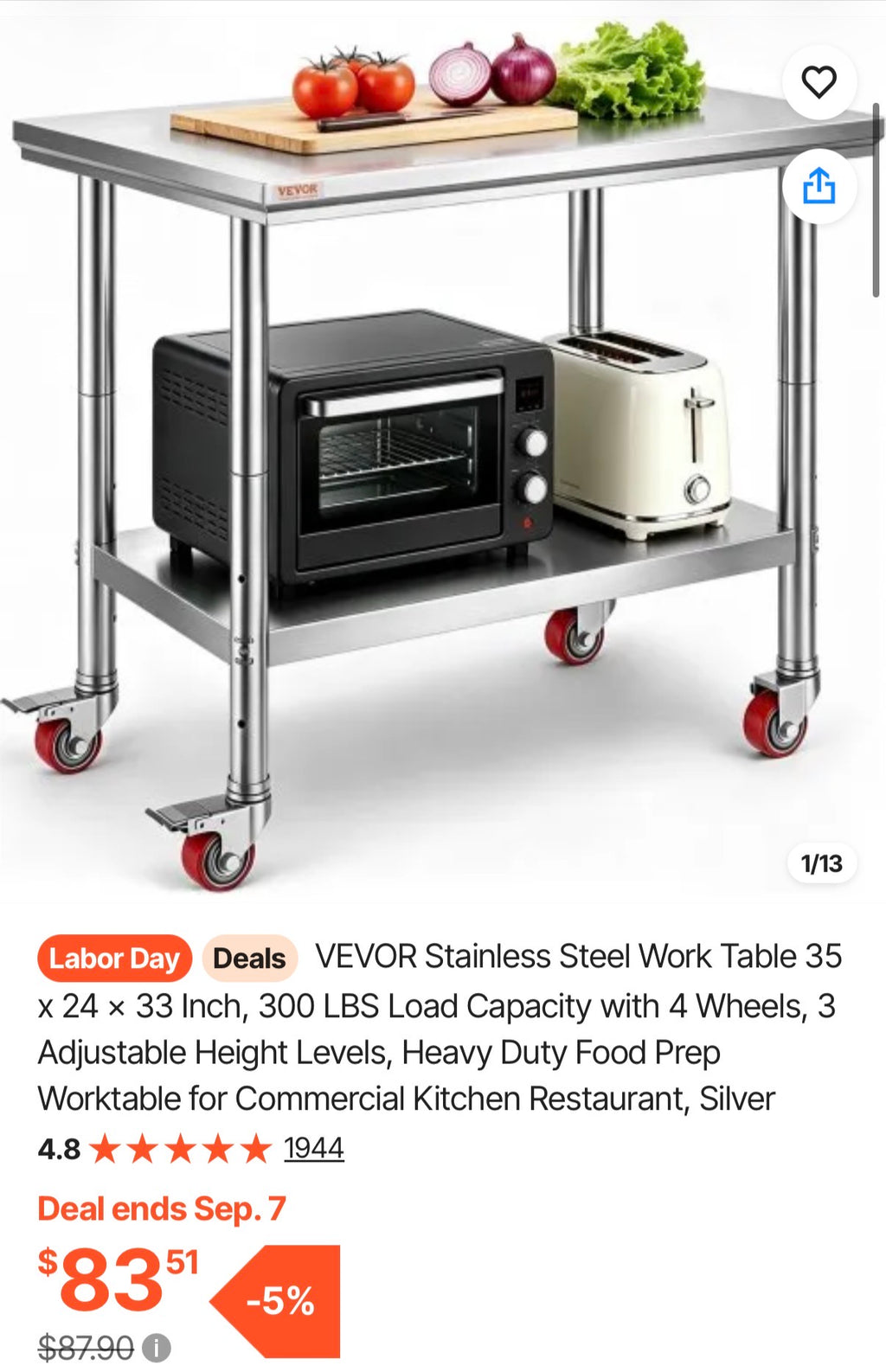 Stainless Steel Work Table