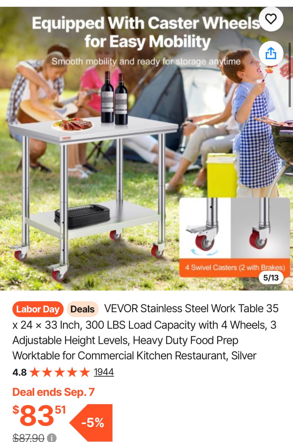Stainless Steel Work Table