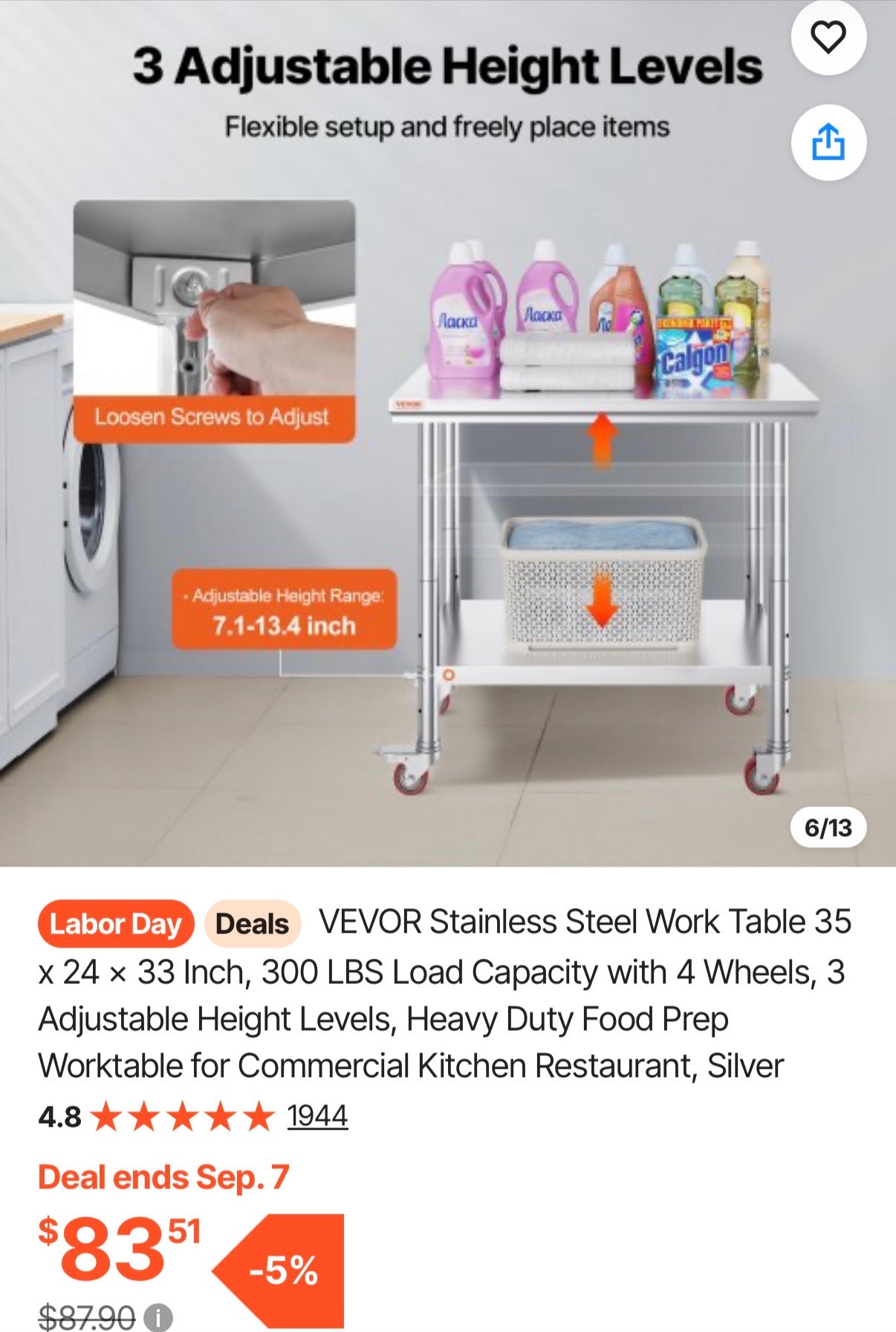 Stainless Steel Work Table