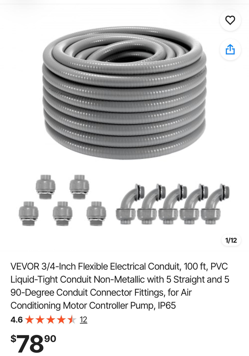 3/4-Inch Flexible Electrical Conduit