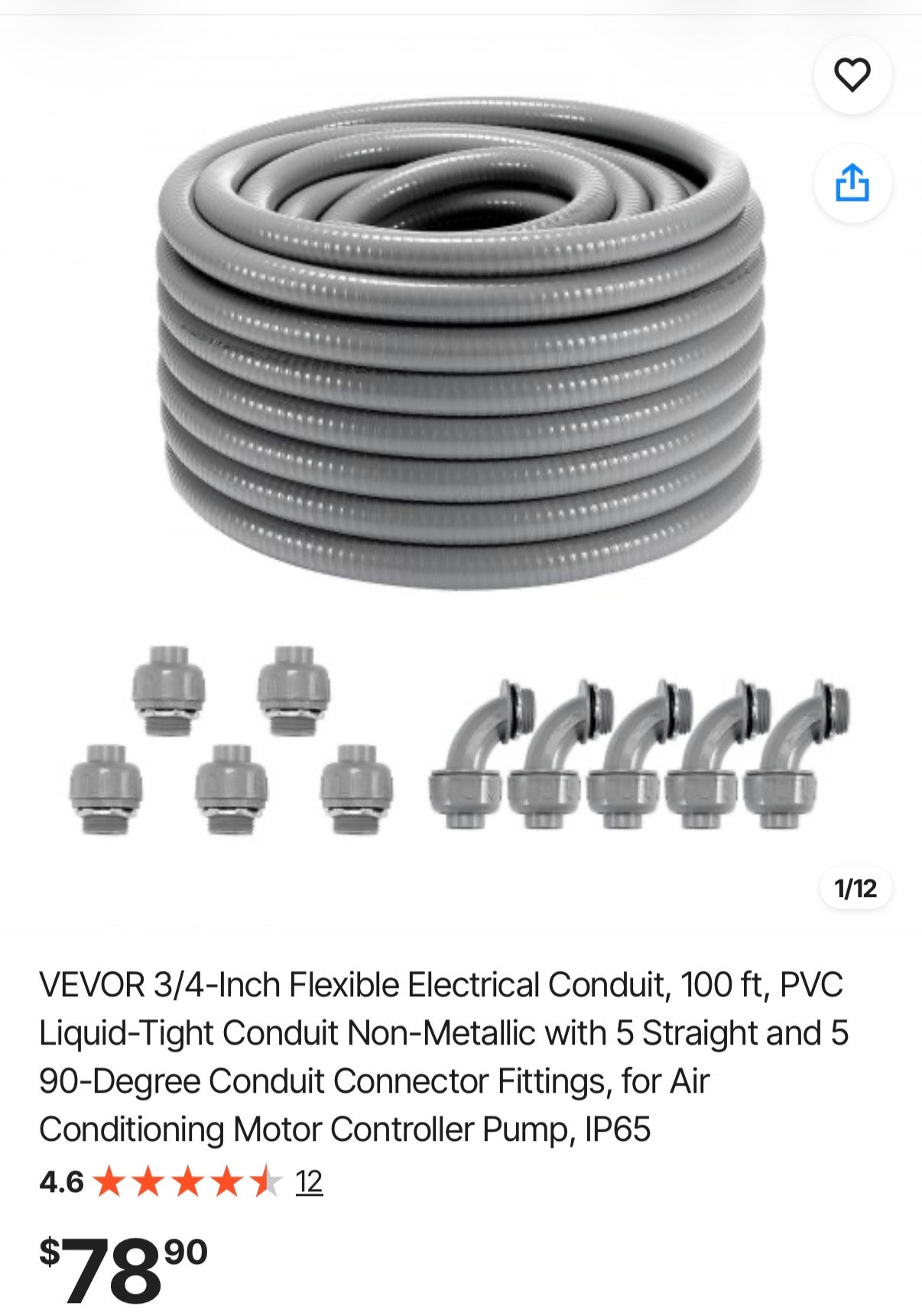 3/4-Inch Flexible Electrical Conduit