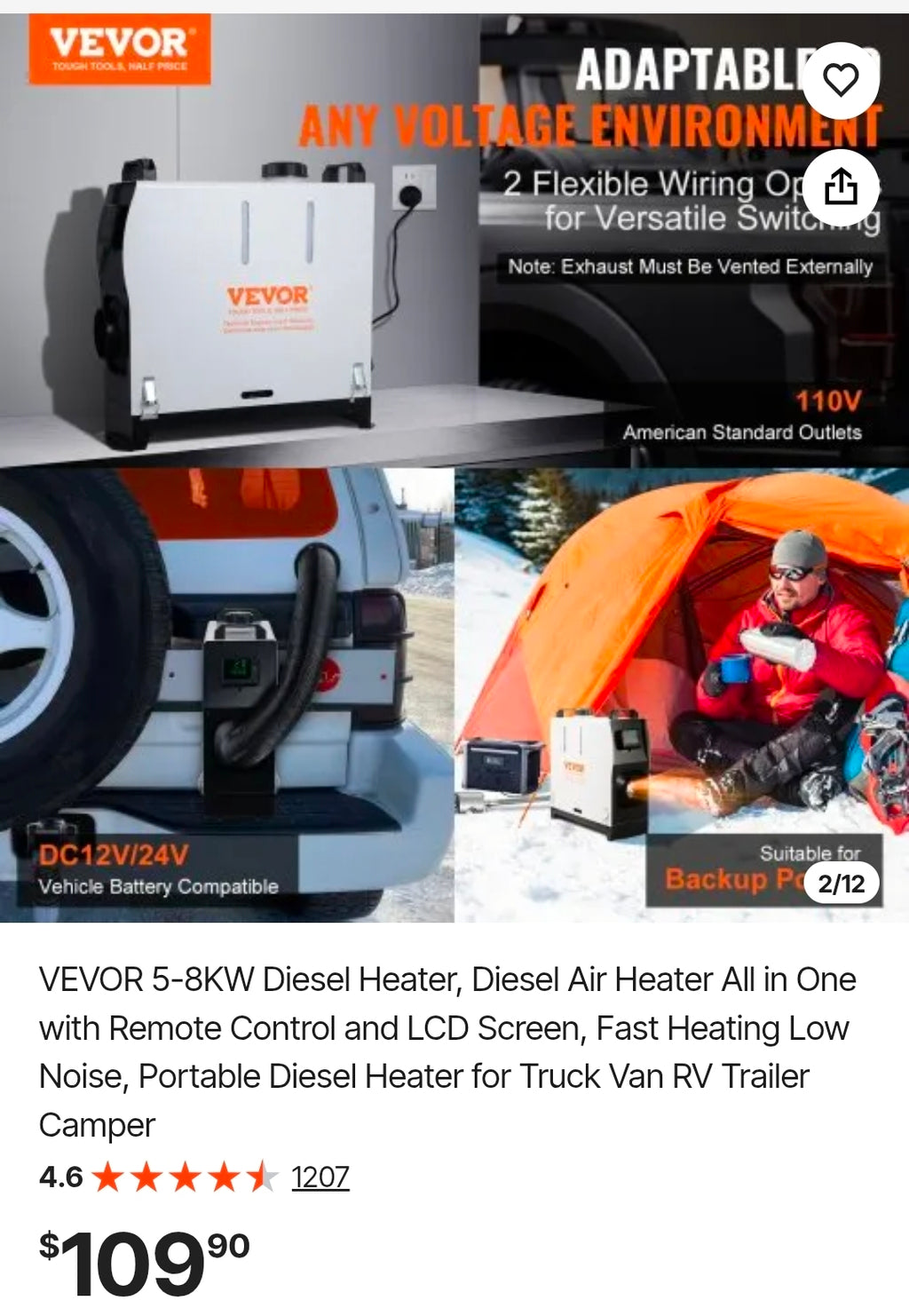Diesel Air Heater All in One with Remote Control