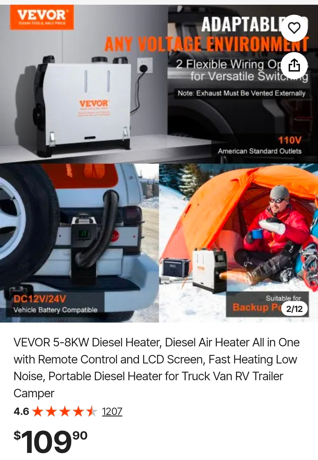Diesel Air Heater All in One with Remote Control