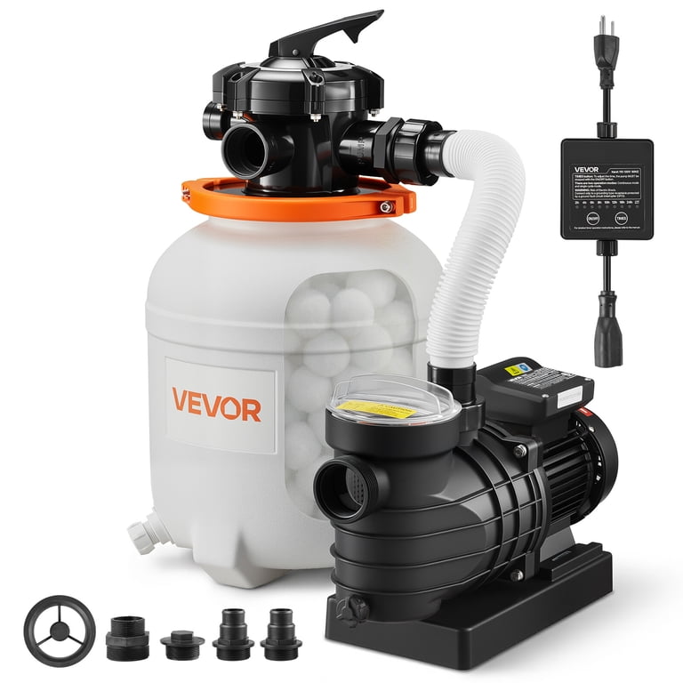 VEVOR FlashPure Sand Filter Pump 14" 3/4 HP Swimming Pool Filter System
for Above Ground Pool, 3500