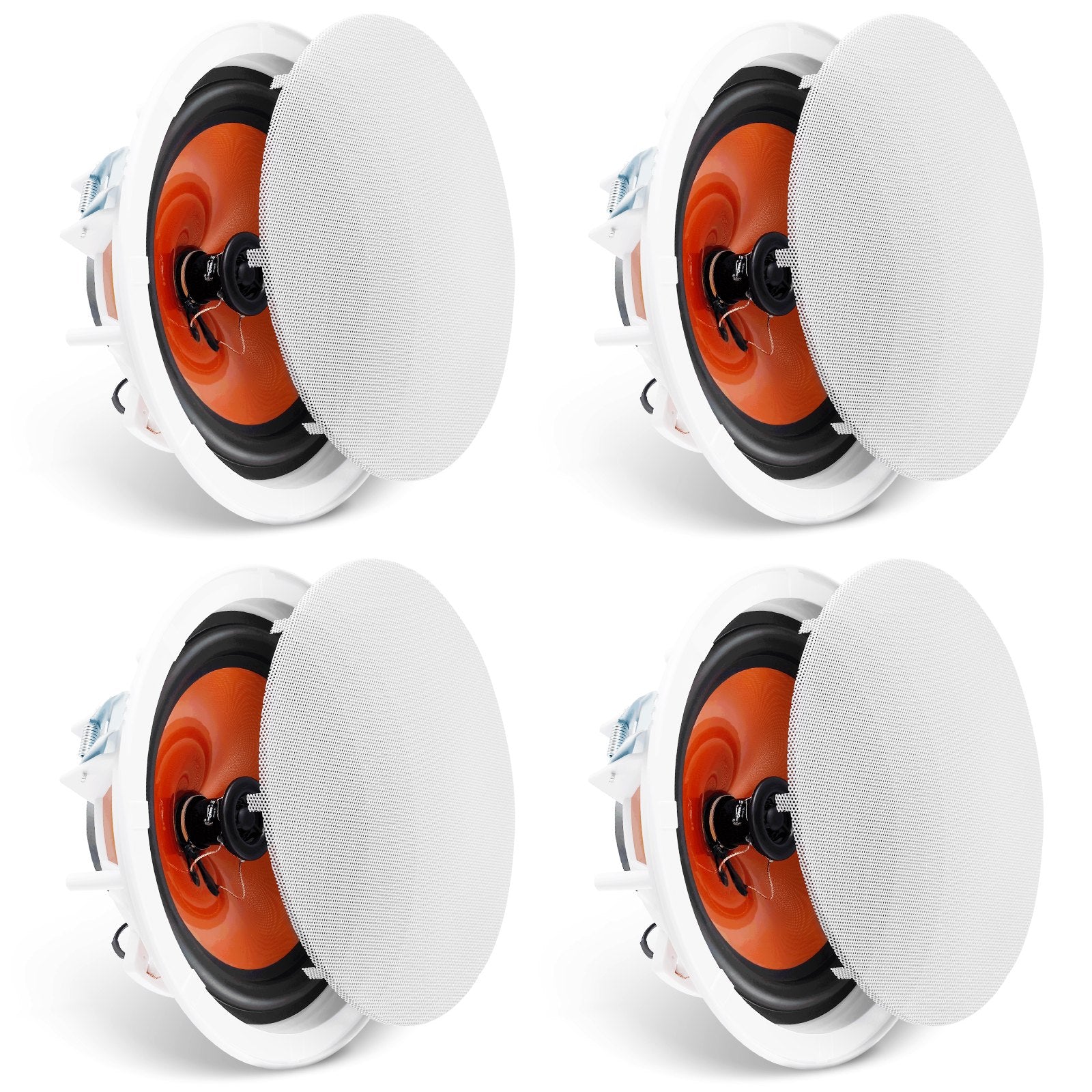 VEVOR 4 PCs 8 Inch in Ceiling Speakers, 100-Watts, Flush Mount Ceiling & in-Wall Speakers System wit
