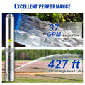 VEVOR Deep Well Submersible Pump, 2HP/1500W 230V/60Hz, 37GPM Flow 427 ft Head, with 33 ft Electric C