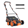 VEVOR 2-in-1 Electric Dethatcher and Scarifier, 16-Inch 15 Amp, Corded Lawn Dethatcher with 14.5-Gal