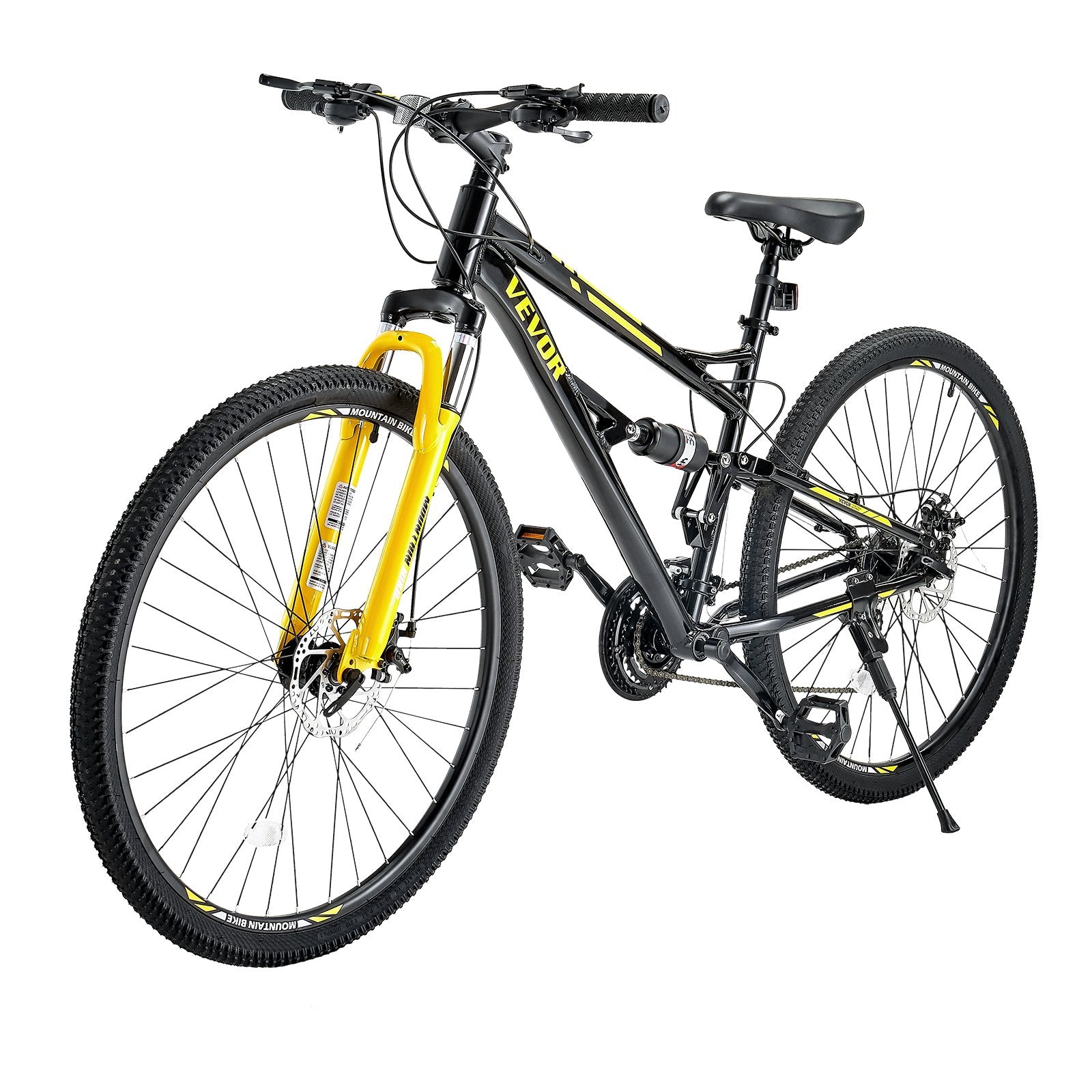 VEVOR Mountain Bike, 29 inch MTB Bicycle with Full Dual Suspension, 24 Speeds Twist Shifting, Comfor