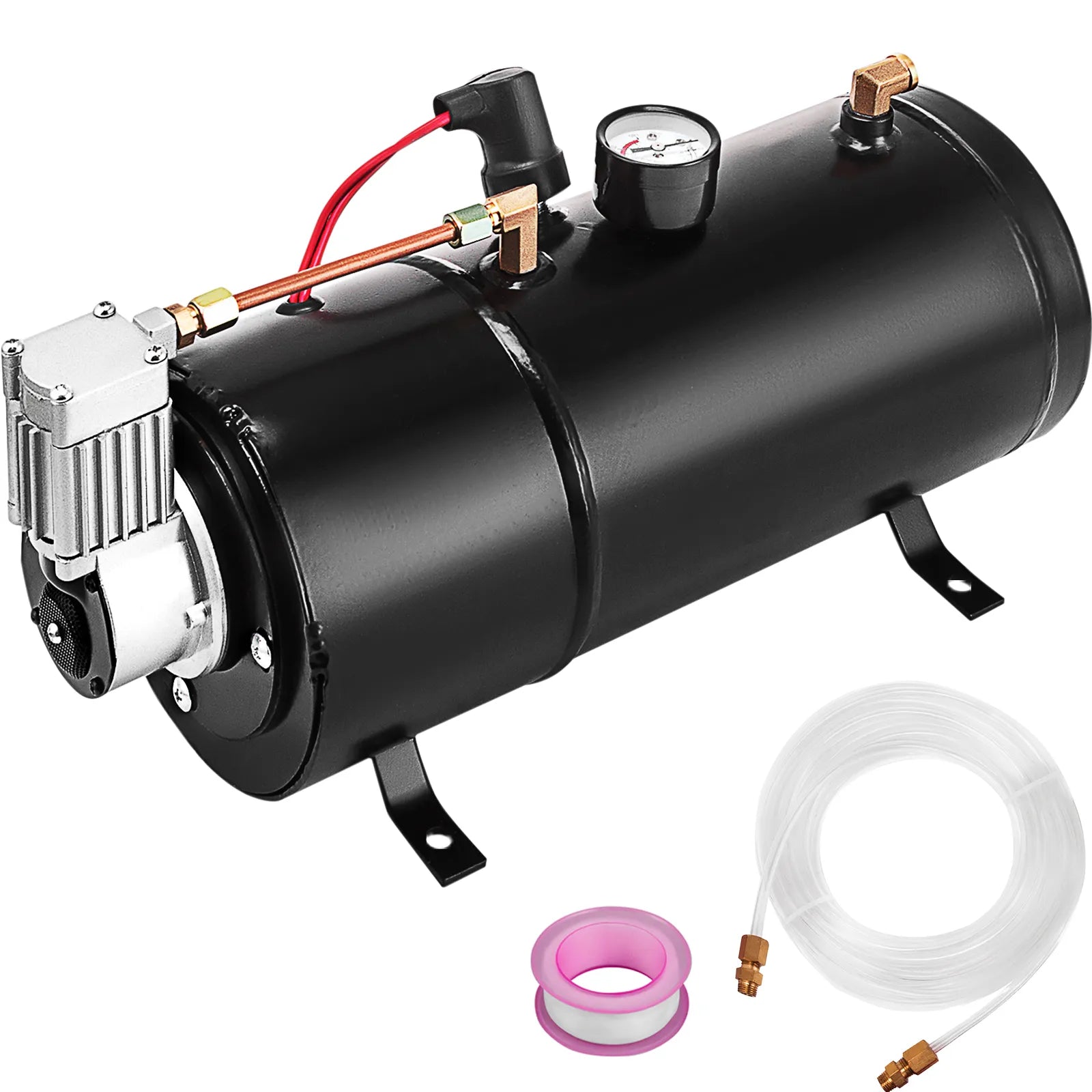 VEVOR 12V Air Compressor with Tank 0.8 Gallon/3 L, Train Horn Air Compressor, 120 psi Working Pressu