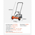 VEVOR Push Reel Lawn Mower 16 inch, 5 Blades Manual Push Mower No Motor, 0.6-1.75 in Adjustable Cutt