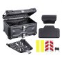 VEVOR Motorcycle Top Case, Universal Aluminum Alloy Motorbike Tail Box with Leather Lining, 65L Wate