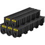 VEVOR Trench Drain System, Channel Drain with Plastic Grate, 5.9x7.5-Inch HDPE Drainage Trench, Blac