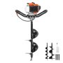 VEVOR Post Hole Digger, 52cc 1450W Auger Post Hole digger, Gas Powered Earth Digger with Two Earth A