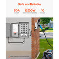 VEVOR Manual Transfer Switch, 50-Amp 10-Circuit, Prewired Generator Transfer Switch Kit with CS6375