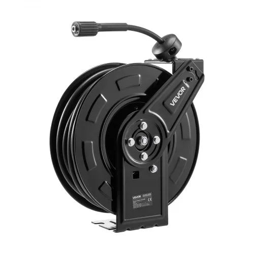 VEVOR Pressure Washer Hose Reel, 60 ft x 1/4 inch Retractable Power Heavy-Duty Steel Washer Hose Ree