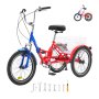 VEVOR Folding Adult Tricycle, 20-Inch 7-Speed Adult Folding Trikes, Carbon Steel 3 Wheel Cruiser Bik