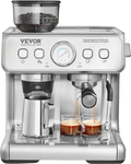 VEVOR Espresso Machine with Grinder, 15 Bar Semi-Automatic Espresso Coffee Maker with Milk Frother S